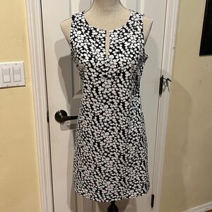 New York & Company Black & White Knit Shift Dress